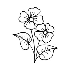 hand drawn botanical flower doodle element for floral design concept