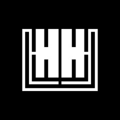 HH Letters Logo Design Simple and Creative Black and White Letter Concept Illustration