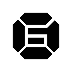 Modern 6 (six) sign geometric logo design, icon vector template