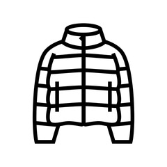 puffy jacket outerwear female line icon vector. puffy jacket outerwear female sign. isolated contour symbol black illustration
