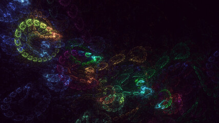 3D rendering abstract colorful fractal light background