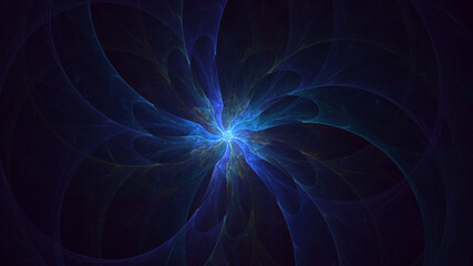 3D rendering abstract multicolor fractal light background