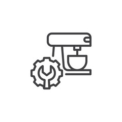Coffee machine repair line icon
