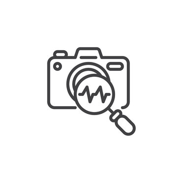 Photo Camera diagnostic line icon