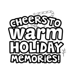 Merry Christmas Coloring page. Christmas line art coloring page design for kids.