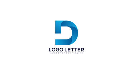 D letter creative fonts monogram icon symbol logo design vector