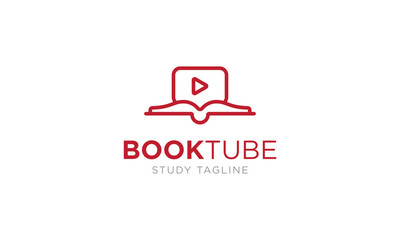 Innovative Video Tutoring Platform BookTube Logo, "Online learning" vector icon illustration. Ui/Ux. Premium quality.