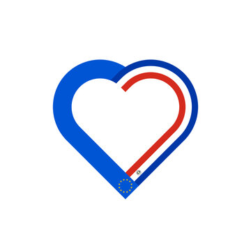recommend clip art: friendship concept. heart ribbon icon of european union and paraguay flags. vector illustration isolated on white background