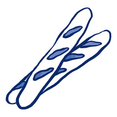Baguettes hand drawn illustration in cartoon design