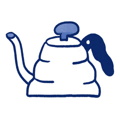 Coffee kettle hand drawn illustration in cartoon design