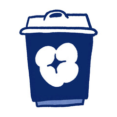 Coffee paper cup hand drawn illustration in cartoon design