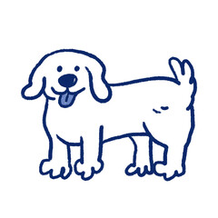 Dog hand drawn illustration in cartoon design