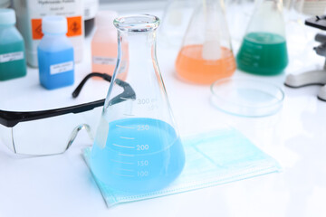 chemical in glass, chemical in the laboratory and industry