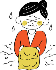 生乾きの洗濯物が臭っているイラスト