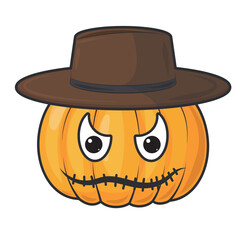 Angry Orange Pumpkin for Halloween