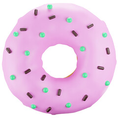 3D Donut Isolated. Donut PNG, Donut transparent background. Donut illustration, good for food, cake, bakery, or desert promotion designs.
