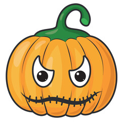 Angry Orange Pumpkin for Halloween