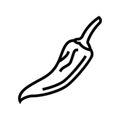 red chili pepper line icon vector. red chili pepper sign. isolated contour symbol black illustration