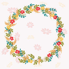 Luxury hand drawn vintage 3d seamless ornamental colorful flowers floral crown design background