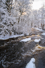 River flowing in a wintry landscape