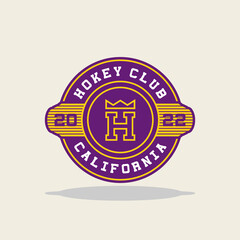 Hockey Club Emblem Badge With Initial H Logo