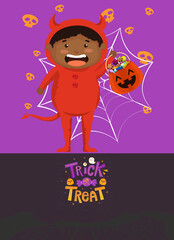Halloween trick or treat party invitation greeting card blank template edit
