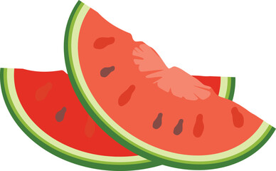 Watermelon slice icon cartoon vector. Fruit melon. Summer food