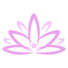 Lotus Yoga Logo Flat Design Template Vector Icon Image