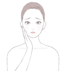 肌トラブルに悩む女性