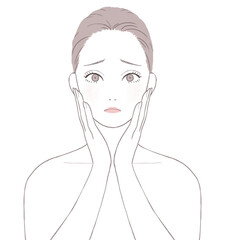 肌トラブルに悩む女性