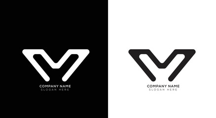 Minimal letter 3d M logo template