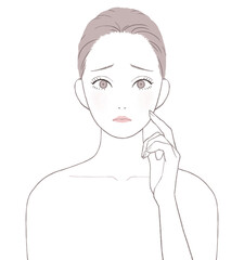 肌トラブルに悩む女性