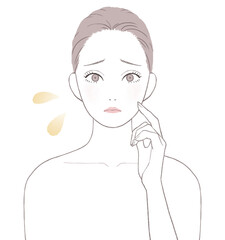 肌トラブルに悩む女性