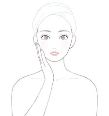 スキンケアをする女性