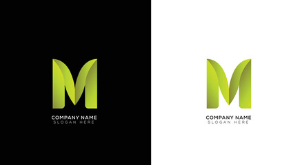 Fototapeta na wymiar Minimal letter 3d M logo template