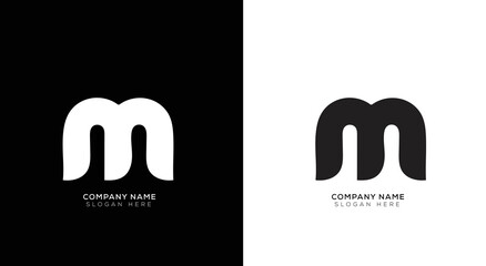 Minimal letter 3d M logo template