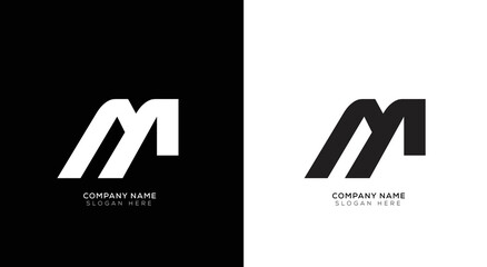 Minimal letter 3d M logo template