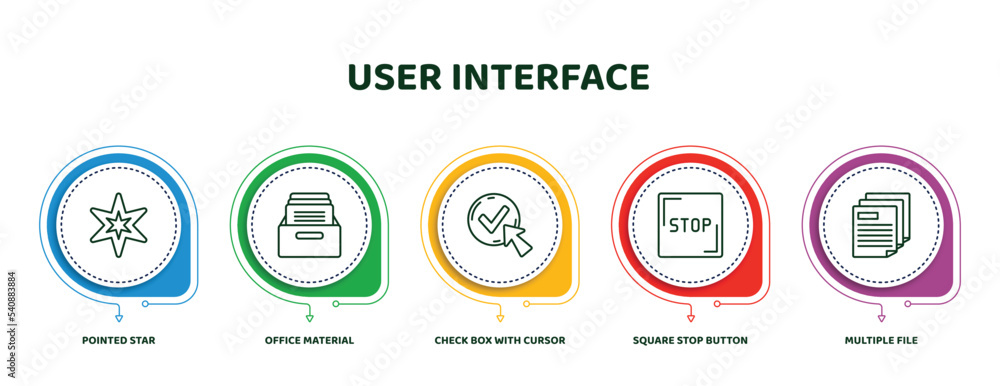Poster editable thin line icons with infographic template. infographic for user interface concept. included