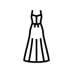 spaghetti strap bride dress line icon vector. spaghetti strap bride dress sign. isolated contour symbol black illustration