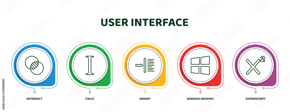 Aufkleber editable thin line icons with infographic template. infographic for user interface concept. included