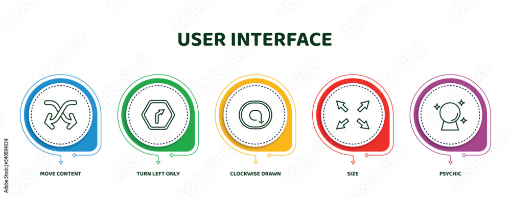 Aufkleber editable thin line icons with infographic template. infographic for user interface concept. included