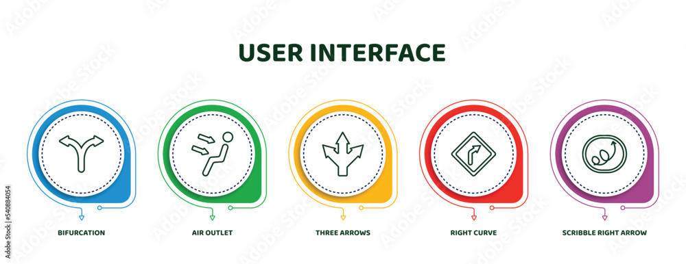 Aufkleber editable thin line icons with infographic template. infographic for user interface concept. included