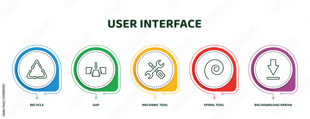 Poster editable thin line icons with infographic template. infographic for user interface concept. included