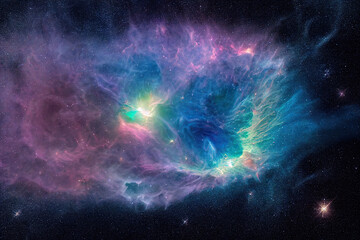 Obraz na płótnie Canvas Space nebula, colorful abstract background image 