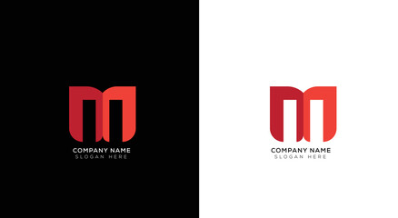 Minimal letter 3d M logo template