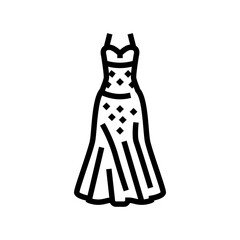 princess bride dress line icon vector. princess bride dress sign. isolated contour symbol black illustration