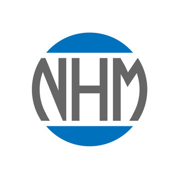NHM letter logo design on white background. NHM creative initials circle logo concept. NHM letter design.