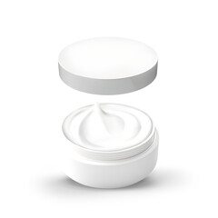 Jar cosmetic cream realistic mockup