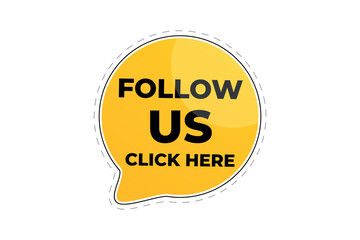 Follow us! click here messenger vector element