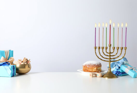 Сoncept of Jewish winter holiday, Hanuka holiday